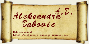 Aleksandra Dabović vizit kartica